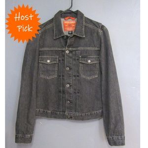 🤡HP🤡 Nautica Boy's Black Denim Jean Jacket SZ L